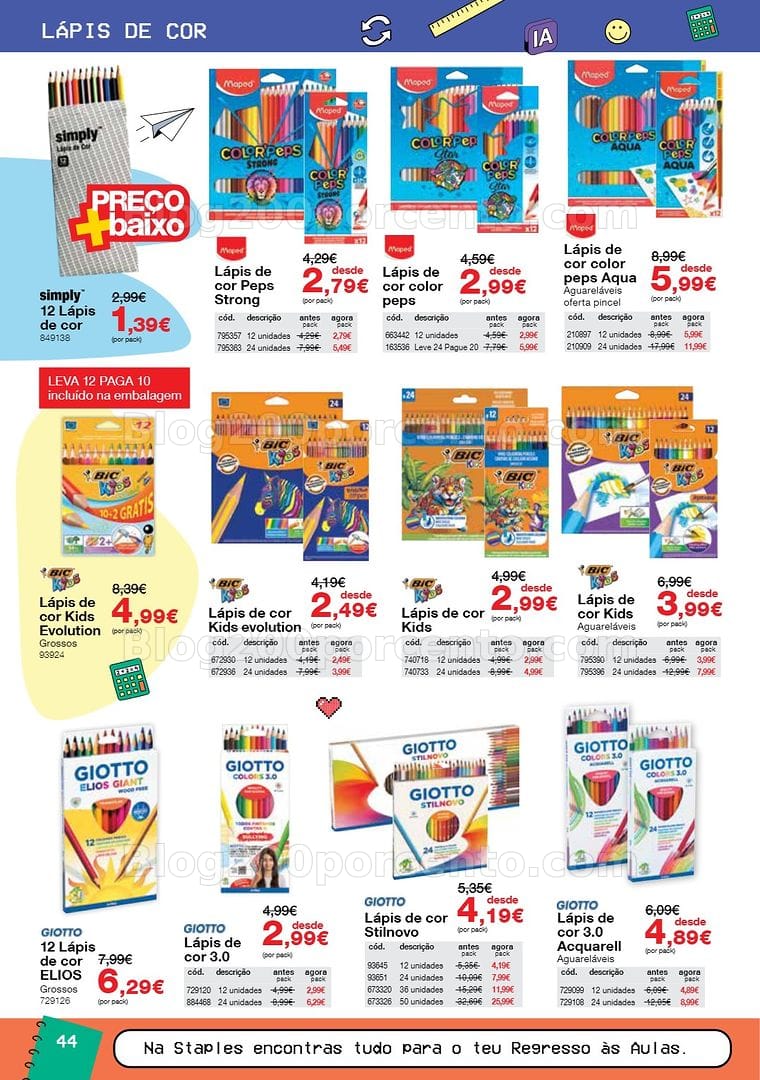 Antevisão Folheto STAPLES Regresso às Aulas Promoções de 17 agosto a 30 setembro
